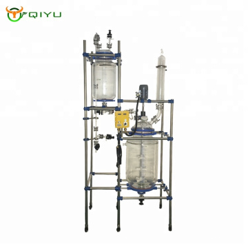 Shanghai Customized 10L 50L 100L 150L Chemical Reactor Jacket Glass Reactor